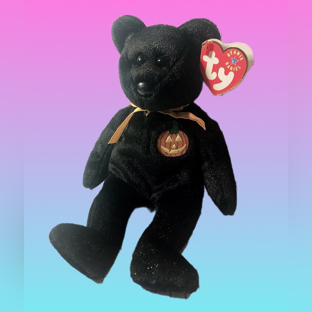 TY Beanie Baby - Haunt the Teddy Bear - NWT Halloween Collectible Vintage